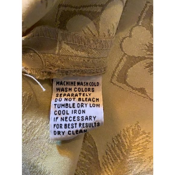 Tommy Bahama Silk Shirt Large Light Khaki - Picture 5 of 6